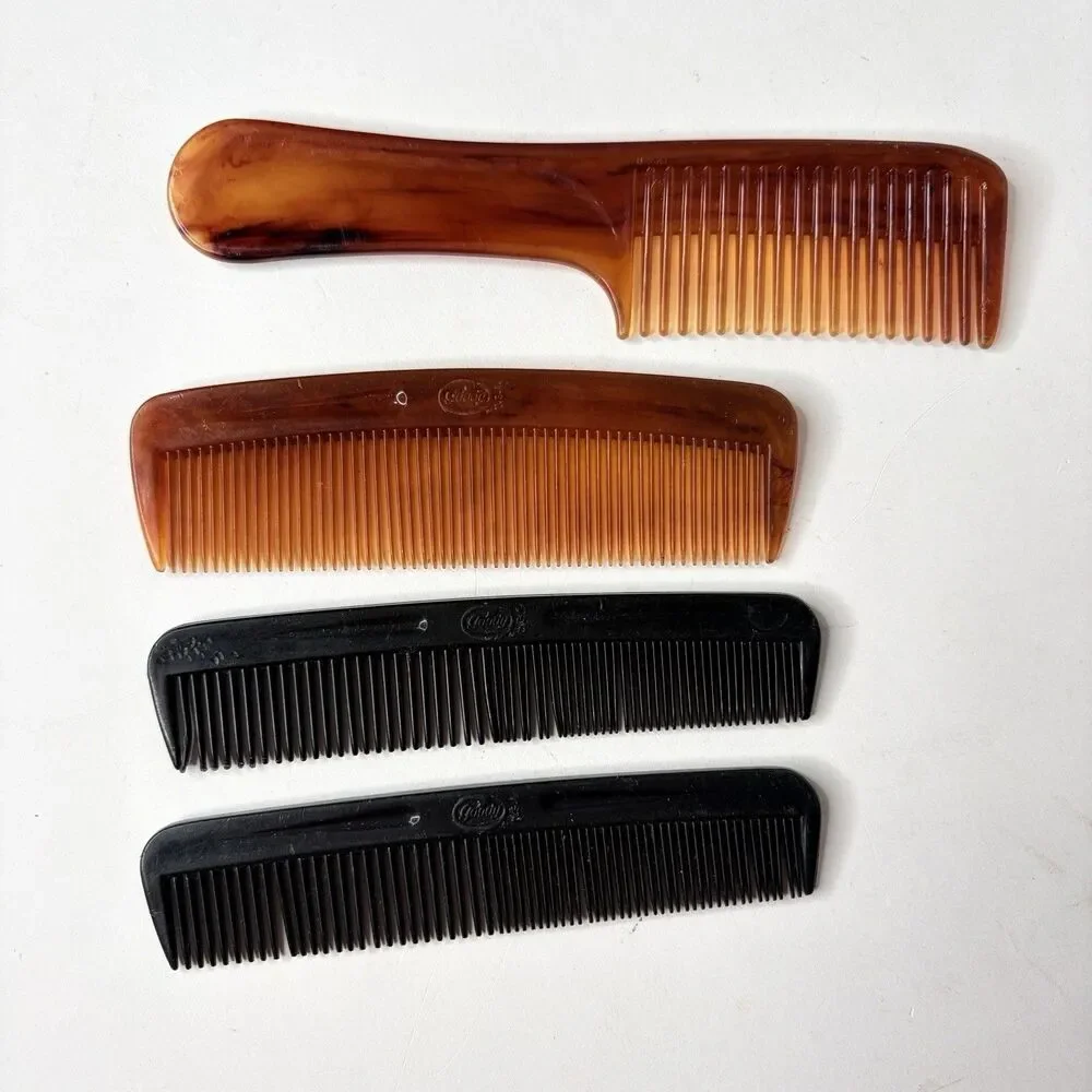 Vintage Comb Lot Goody Made In USA Black Tortoise 5